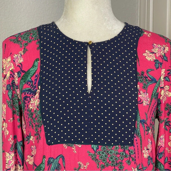 Anthropologie Maeve Tropical Bird Shift Dress Size 4 - Picture 4 of 7